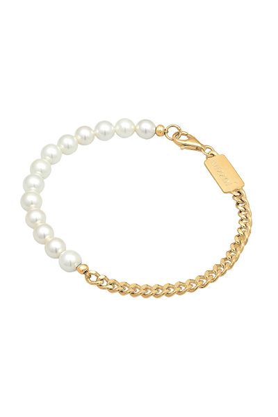 KUZZOI Armband Herren Trend Massiv mit Muschelkernperlen in 925 Sterling Silber