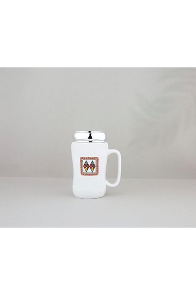 ALSAIF Al Saif Porcelain Cup, Markaz Design No. 1, Multiple Colors