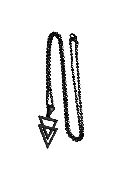 REDz Accessories Αλυσίδα Duo Triangle, Αλυσίδα Link, Ανδρική, 60cm, Μόδα, Ανοξείδωτο Ατσάλι, Μαύρο