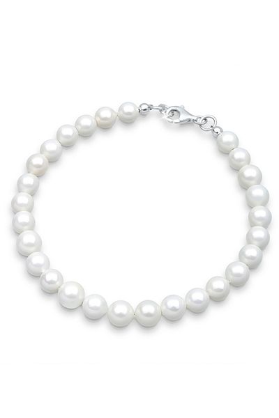 ELLI Bracelet Muschelkernperlen Schimmernd 925 Sterling Silber