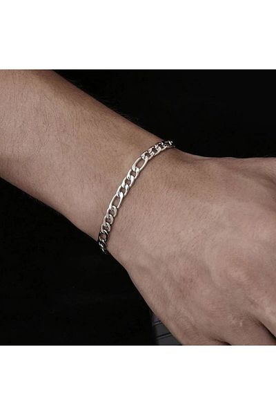 REDz Accessories Simple Link Bracelet, Stainless-steel, Silver