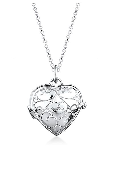 ELLI Halskette Herz Vintage Medaillon 925 Sterling Silber