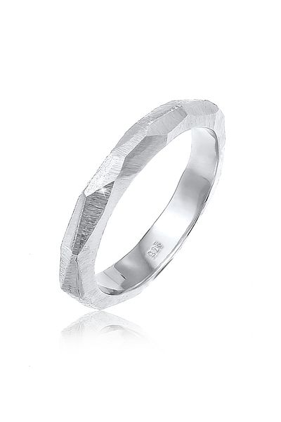 ELLI Ring Hochzeit Matt Organisch Vergoldet 925 Sterling Silber