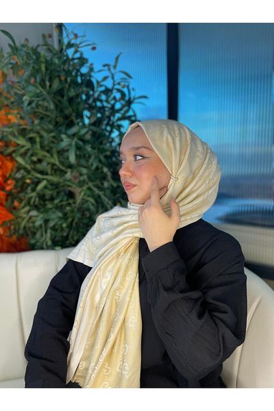 Oxygen Scarfs Двулицев шал с шарки от памучен кашмир