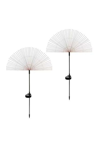 varioshop Set 2 lămpi solare de grădină VarioShop®, model păpădie, 150 LED-uri, rezistente la intemperii, lumină rece, cu lampă solară