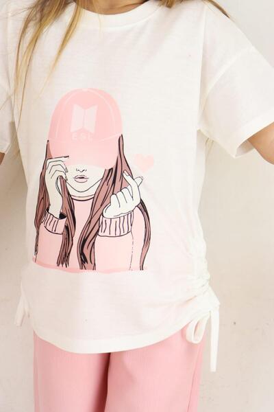 ESİLA KİDS 6-13 Years Old Girl's Picture Printed Waiter Set