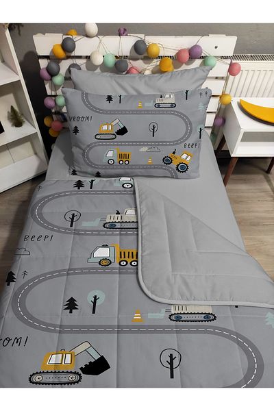 yok yok evim eve dair her şey Quilting Silicone Fiber Filled Dipper Business Machinery 4 Pcs Single Bed Cover Fitted Sheet Set