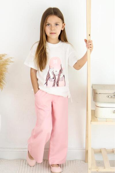 ESİLA KİDS 6-13 Years Old Girl's Picture Printed Waiter Set