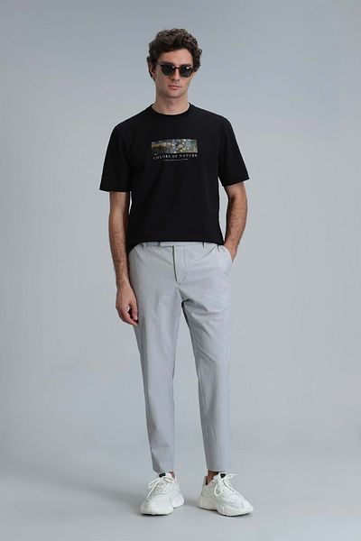 Lufian 111020193 Bıanca Modern Graphic T-Shirt Men's T-Shirt Black