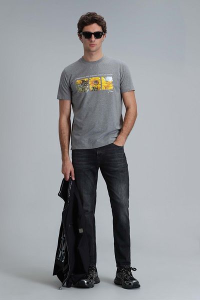 Lufian 111020192 June Modern Graphic T- Shirt Men's T-Shirt Gray