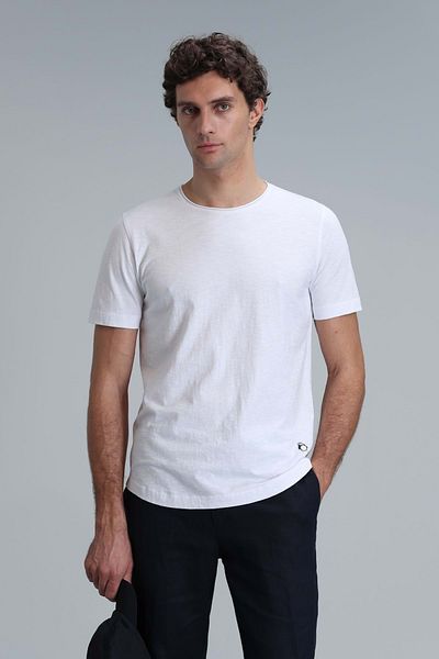 Lufian 111020203 Junya Men's Basic T-Shirt Men's T-Shirt White
