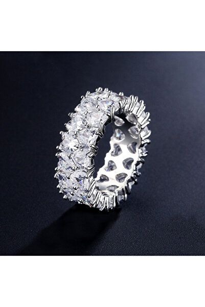 REDz Accessories Inel Majestic Spark, cristale de zirconiu, femei, oțel inoxidabil, argint