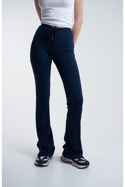 citycenterfashion Women's Waist Tied Grassed Flared Modal Trousers Cty-Abr-2046