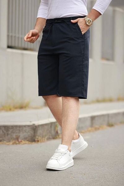 Gökyüzü Moda Ανδρικό υφασμάτινο σορτς με κορδόνια και κουμπιά