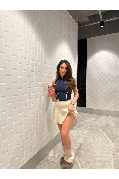 Genel Markalar Krem Scuba Şort Etek