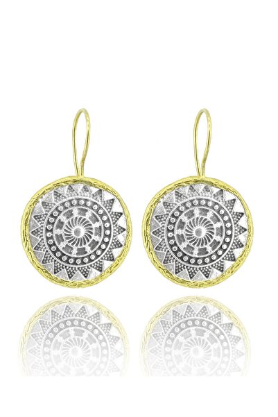 Beyisa Antik Serisi Mezopotamya Yöresel Motifli Otantik Gümüş Kadın Küpe