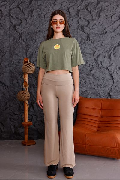 MEGHAN L.A Maternity & Postpartum Viscose Soft Fabric Flared Leg Trousers