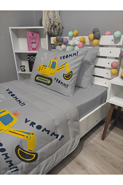 yok yok evim eve dair her şey Kapitone Gri Büyük Kepçe 4parça(%100PAMUK 100X200 LASTİKLİ ÇARŞAFLI)tek Kişilik Yatak Örtüsü Takımı