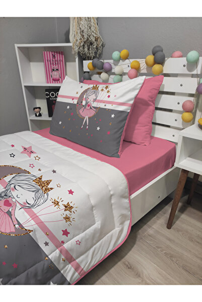 yok yok evim eve dair her şey Kapitone Bordürlü Ay Ve Kız 4parça(%100PAMUK 100X200 LASTİKLİÇARŞAFLI)tek Kişilik Yatak Örtüsütakımı