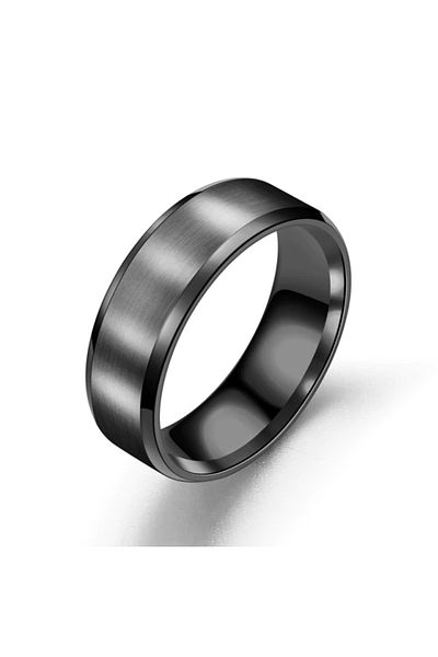 REDz Accessories Inel simplu mat, bărbătesc, design minimalist, negru - mărimea 11 (69,7 mm)