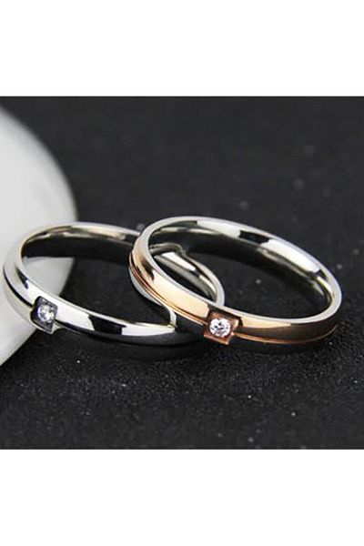 REDz Accessories Inel bărbătesc, zirconiu, argintiu/negru - mărimea 7 (59 mm)