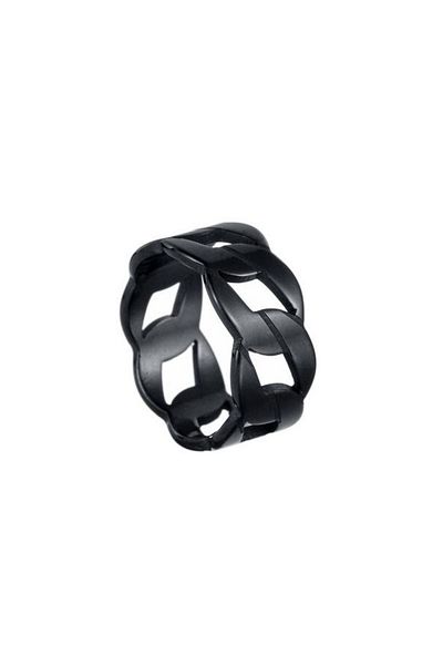 REDz Accessories Inel cu lanț, pentru bărbați, design vestimentar, negru - mărimea 8 (62 mm)