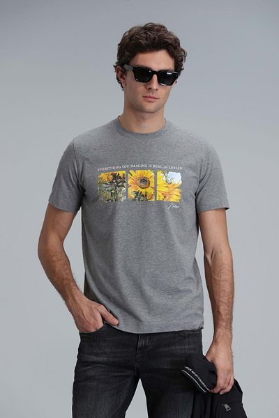 Lufian 111020192 June Modern Graphic T- Shirt Men's T-Shirt Gray