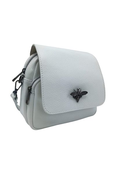 EVoStyle Geanta Damă EVoStyle MP135, Piele Naturala Italia, 21 x 17.5 x 8.5 cm, Alb