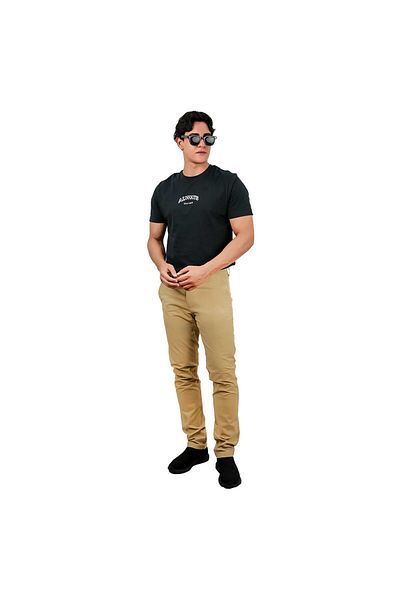 Giordano Men's Cotton Spandex Twill Slim fit Khakis