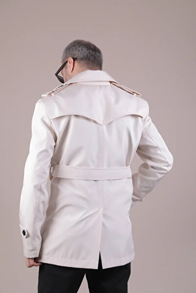 OHEPMODA Slim Fit Kemerli Erkek Trençkot