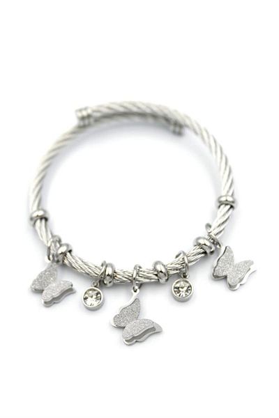 MR RZN STORE Butterfly Charm Bracelet - Silver