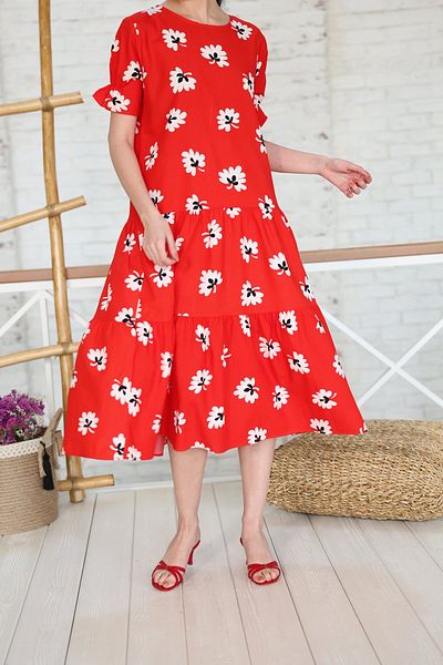 Suzi Flower Patterned Short Sleeve Dress 24988