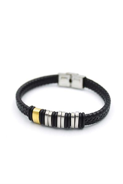 Royaleks Leather men's bracelet - multi-color