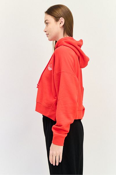 adidas Women Sportswear Fit Long Sleeves Outdoor Hooded Sweatshirt, Red