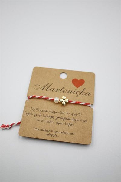 MR RZN STORE Clover Martenitska Bracelet - Red