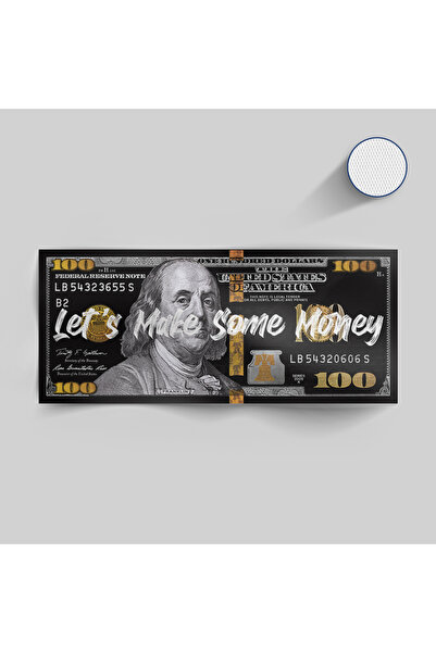 Yzc Store Let’s Make Some Money | Siyah Dolar Posteri | Para Motivasyon Poster