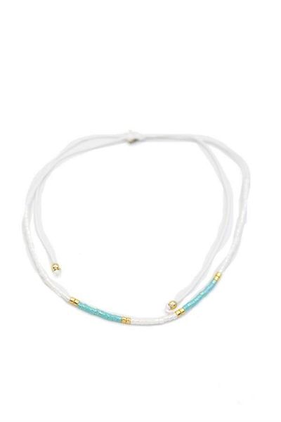 MR RZN STORE Sand bead anklet - white