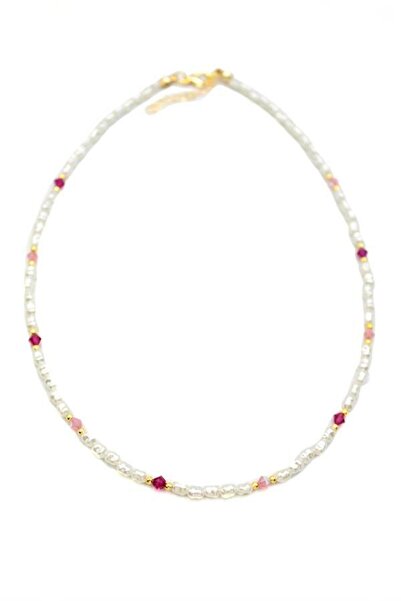 OEM قلادة من اللؤلؤ الملون - فوشيا