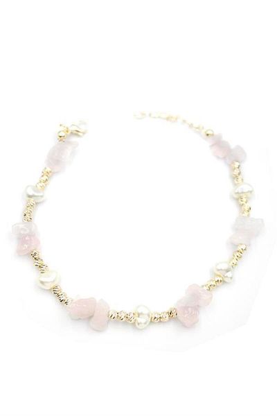 MR RZN STORE Dorika stone anklet - pink
