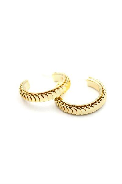 Royaleks Stamp hoop earrings - gold