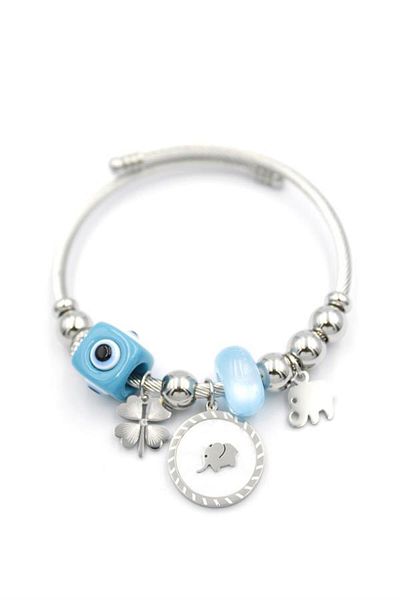 MR RZN STORE Elephant Charm Bracelet - Silver