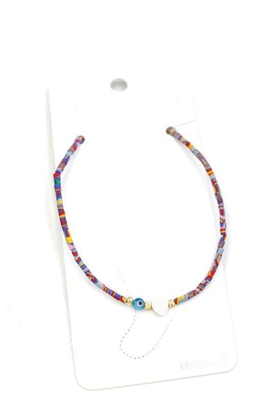 Royaleks Afghan beads anklet - multicolor