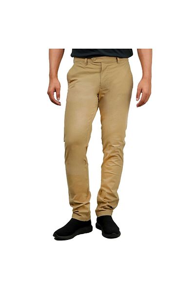 Giordano Men's Cotton Spandex Twill Slim fit Khakis