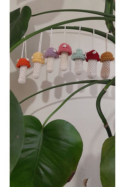 BELİNAY HEDİYELİK Mushroom Amigurumi Decorative Bag Pouch Accessory