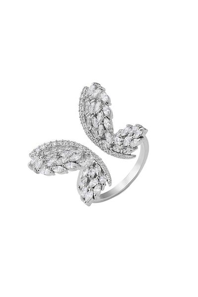 REDz Accessories Inel Divine Butterfly, Cristale de Zirconia, Reglabil, Femei, Oțel Inoxidabil, Argint