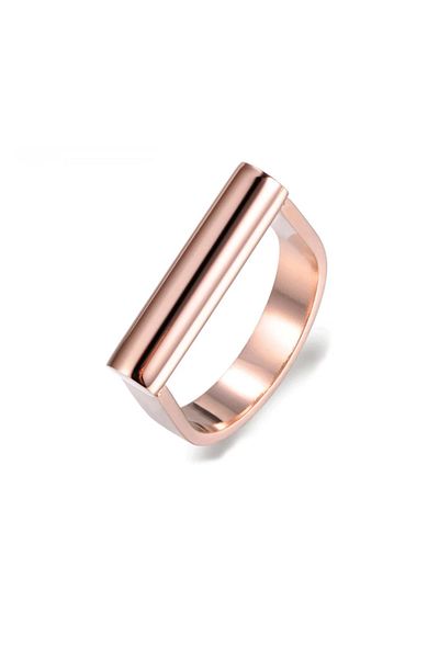 REDz Accessories Women's Ring, Minimalist Design, Rose-Gold - Size 8 (62mm)