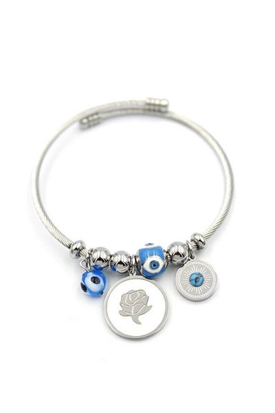 MR RZN STORE Rose charm bracelet - silver
