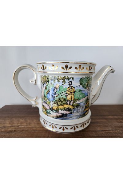 Edi Antik British Porcelain Milk Jug 11cm Stamped. Gold Gilded Floral