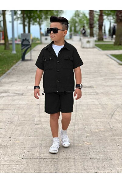 Burçak Butik Комплект з літньої лляної сорочки, шортів та штанів для хлопчика...