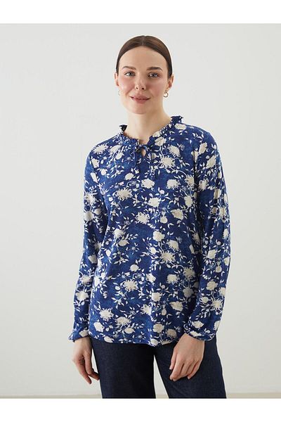 LC Waikiki Women's Blouse with Tie-Down Collar Flower